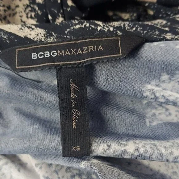 BCBGMAXAZRIA Alberta Womens Brown tan printed full wrap 3/4 sleeve dress Sz XS - Picture 7 of 9